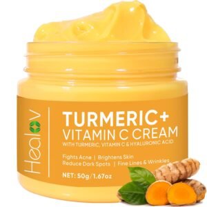 713NHyYriWL._SL1500_.jpg Turmeric Face Cream for Face & Body - All Natural Turmeric Skin Brightening Lotion - Cleanses Skin, Fights Acne, Evens Tone, Fades Scars, Sun Damage, & Age Spots - Pure Turmeric Cream with Vitamin C