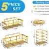 5-Pack Rustproof Stainless Steel Shower Caddy – No Drill Adhesive Bathroom Organizer with Large Capacity, Spacious Shower Shelves for Inside Shower, Kitchen & Home Decor Storage