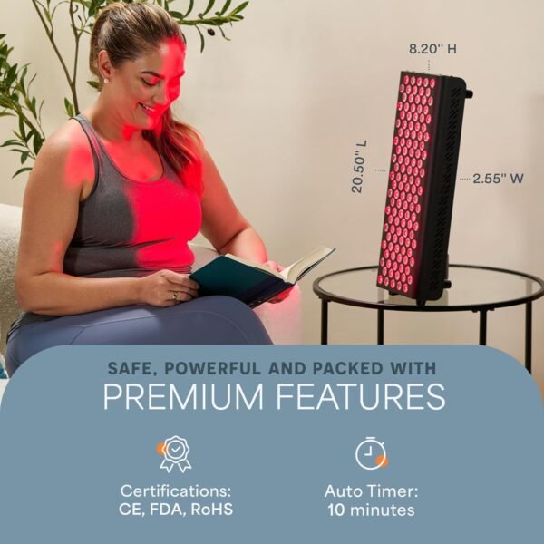 713eMtp9NZL._AC_SL1500_.jpg Lifepro Red Light Therapy for Body, Face - Near Infrared Light Therapy Panel - Lessens Pain, Inflammation, Skin Health - 660nm and 850nm Red and Near Infrared LEDs to Improve Circulation