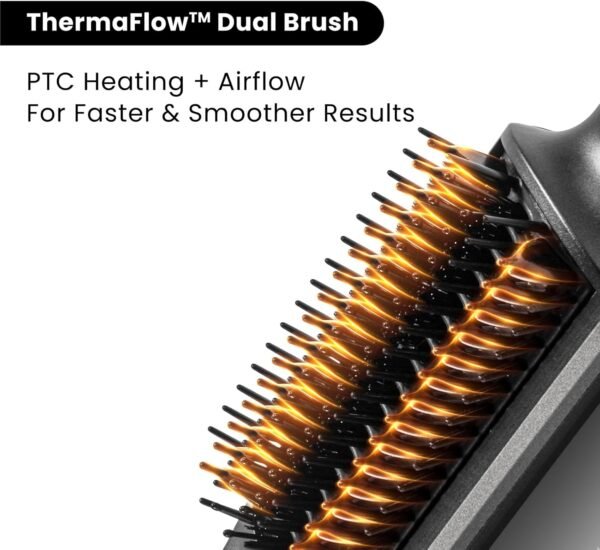 GLAMUP® FusionPro 6 in 1 Thermal & Hot Air Styler –Auto Curler, Thermal Straightening Brush, Powerful Hair Dryer, Volumizer, Hair Styling Gift Set with Travel Bag