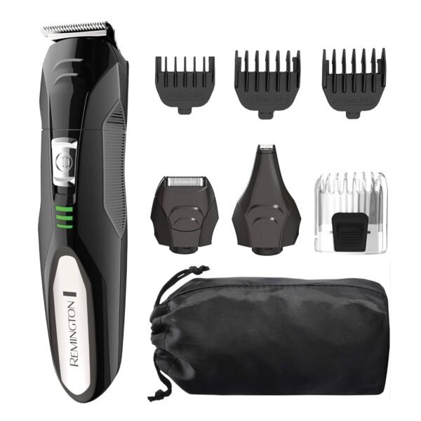 Remington All-in-One Grooming Kit, Lithium Powered, 8 Piece Set with Trimmer, Men's Shaver, Clippers, Beard and Stubble Combs, Black