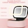 713xKmHhIHL._AC_SL1500_.jpg Small Makeup Bag Travel Train Case with Mirror and Light Mini Travel Make up for Women Train Case Cosmetic Organizer 3 Adjustable Brightness Toiletry Bag Portable Artist Storage