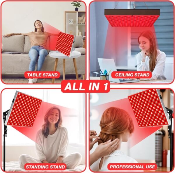 Red Light Therapy for Body and Face, 3 in 1 Red Light Panel with Removable Stand, Adjustable Red Light Lamp, LED 660nm Red Light and 850nm Infrared Red Light Therapy Devices for Full Body Skin Home
