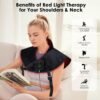 Red Light Therapy Neck Shoulder,Rechargeable Infrared Light Therapy Device for Body with Massage and Timer,Wearable 660nm&850nm Red Light Therapy Wrap Pads for Body at Home