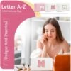 714dXhcROyL._SL1500_.jpg Personalized Makeup Bag Initial A-Z Preppy Patch Bag,Small PU Leather Travel Cosmetic Bag Pouch with Zipper,White Cute Toiletry Bag,Gift Ideal for Teen Girls Women Birthday Friend Mom,Letter M
