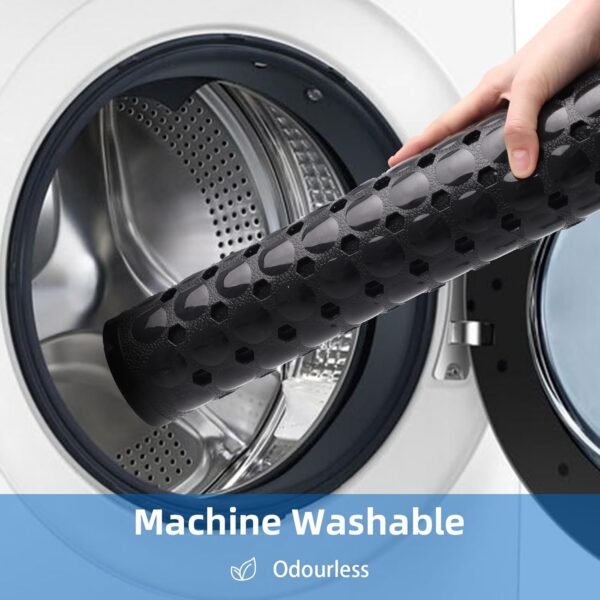 MOONFLY Shower and Bathtub Mat,40x16 Inches,Extra Long Non Slip Mats with Suction Cups and Drain Holes, Machine Washable and Anti Slip Bathmats, Bathroom Mats for Tub Nonslip (Black)