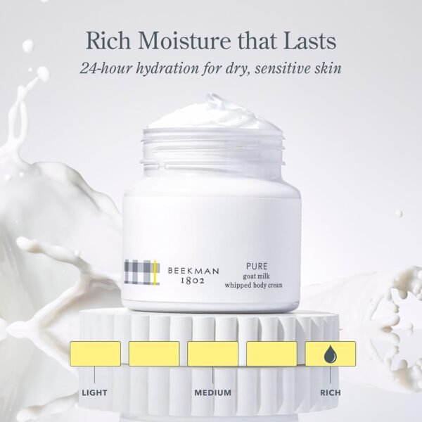 Beekman 1802 Whipped Body Butter Cream with Goat Milk - Deeply Moisturizes, Softens Skin - Natural & Gentle for All Skin Types - Non-Greasy, Cruelty-Free, 8 oz