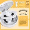 QUEWEL Magnetic Eyelashes 2 Pair Reusable Magnetic Eyelashes with Applicator No Glue Needed Eyelashes Cat Eye Natural Look Lash Clusters Kit Easy to Wear and Remove(A05)