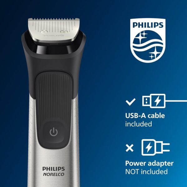Philips Norelco Multigroom 9000 Series, All-in-One Trimmer, Beard Trimmer and Hair Clipper, 23-Piece Men's Grooming Kit for Beard, Body, Face, Nose, Ear and Intimate Areas, MG9520/50