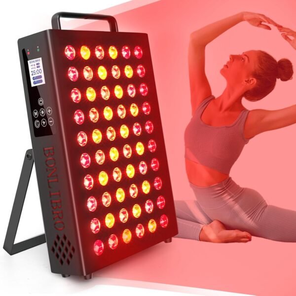 Red Light Therapy Panel for Body, Quad Wave 660nm 850nm 630nm 940nm Near Infrared Light Therapy Panel, Portable 60 Dual Chip LED Device with 105W of Power, for Pain Relief, Skin Health, Improve Sleep