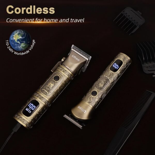 Ufree Hair Clippers for Men Professional with Beard Trimmer, Barber Clippers and Trimmers Set, Electric Razor Shavers for Men, Cordless Mens Grooming Kit for Nose, Face, Hair, Gifts