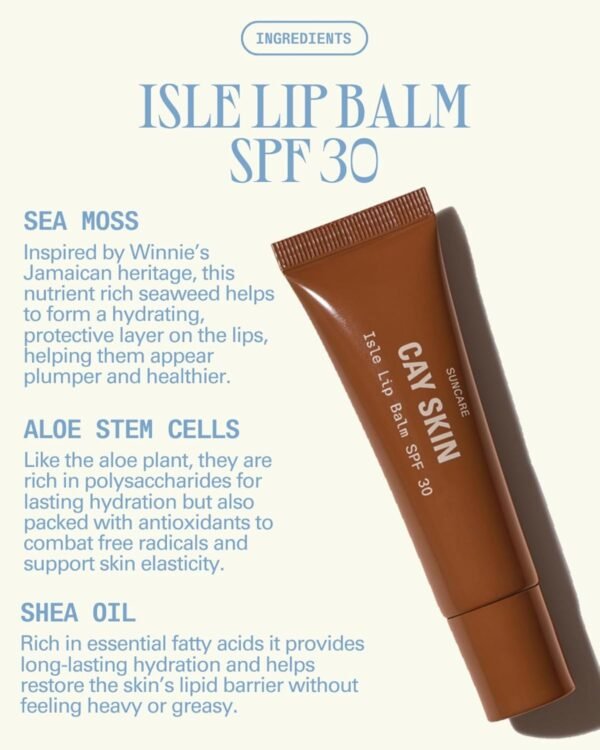 715kW1VAyJL._SL1500_.jpg Cay Skin Isle Lip Balm SPF 30 – High Shine, Hydrating + Sheer Lip Gloss in Vanilla Brown Sugar Flavor – Formulated with Natural Ingredients for All Skin Tones – Clear