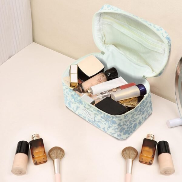 716-LGfAUnL._AC_SL1500_.jpg Large Makeup Bag, Cute Cosmetic Bag for Women Girls, Floral Coquette Aesthetic Toiletry Bag, Travel Make Up Organizer Bag (BDLH)