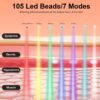 BNU Red Light Therapy for Face, 7 Modes Portable Led Face Mask Light Therapy with Remote Control, Timing Function, Red Light Therapy at Home 105 LED Beads