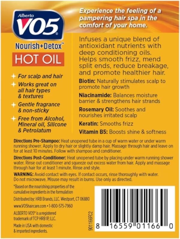 V05 Moisturizing Hot Oil, 2 tubes, 0.5 oz