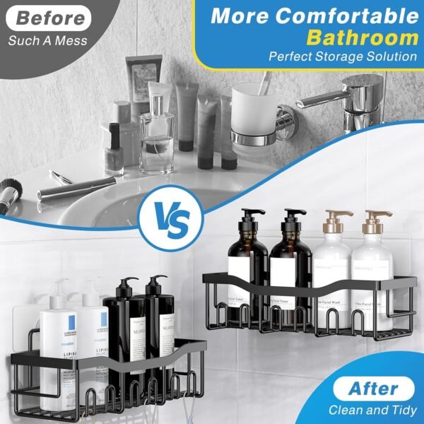 716IRb73LL._AC_SL1500_.jpg Adhesive Shower Caddy, 5 Pack Rustproof Stainless Steel Bath Organizers With Large Capacity, No Drilling Shelves for Bathroom Storage & Home Decor