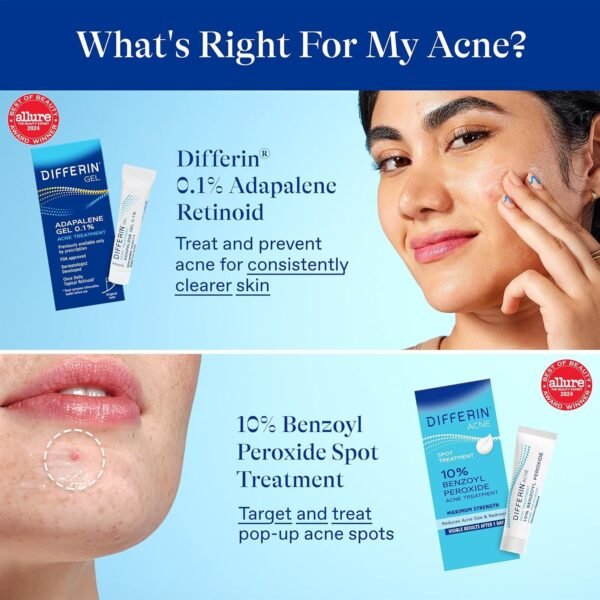 716LQQ40kL._SL1500_.jpg Differin Acne Spot Treatment with 10% Benzoyl Peroxide, Maximum Strength OTC Acne Treatment, Fast Acting Spot Treatment for Face, 1 oz