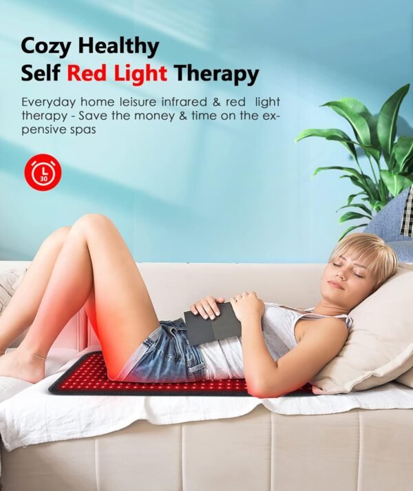 Red Light Therapy Pad for Body, 180W LED Red & Infrared Light Device Mat with 660nm & 850nm Wavelengths for Waist Back Shoulder Muscle Pain Relief FSA HSA Eligible