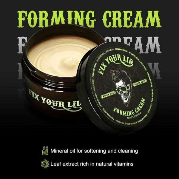 716mbNyvcVL._SL1500_.jpg Fix Your Lid Forming Cream 3.75 oz Medium Hold Hair Cream For Men - Mens Hair Gel Medium Shine - All Day Hold Styling Cream For All Hairstyles - Easy To Wash Out