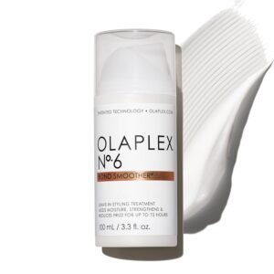 716qY2MPxJL._SL1500_.jpg Olaplex No. 6 Bond Smoother, Leave-In Styling Hair Cream Treatment, Smooths, Conditions, & Strengthens, Frizz Control for Up to 72 Hours, For All Hair Types, 3.3 fl oz