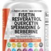 Clean Nutraceuticals Fisetin Quercetin Resveratrol with Spermidine Wheat Germ Extract - Health Supplement for Adults Longevity with Berberine, Collagen, Rhodiola, Apigenin