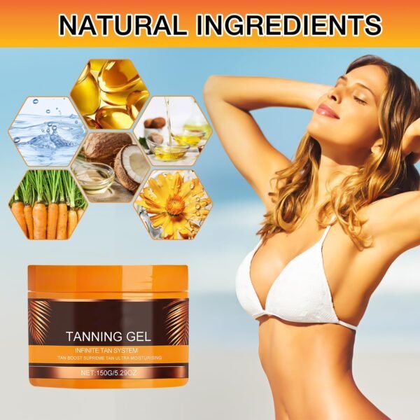 Luxury Intensive Tanning Gel, Haute Beauty Tanning lotion, Natural Tanning Accelerator Cream Gel Tan Skin, Instant Tanning Cream For Sunbeds & Outdoor Sun