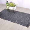 SONGZIMING Non-Slip Pebble Bathtub Mat Black 16 W x 35 L Inches (for Smooth/Non-Textured Tubs Only) Safe Shower Mat with Drain Holes, Suction Cups for Bathroom