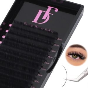 717PDoOpT5L._SL1500_.jpg DF Lash Extension Volume Lash Extensions 0.03 CC Curl 8-15mm Mixed Tray Individual Lash Extensions Classic Eyelash Extensions Soft Matte Black Single Lashes Professional Salon Use