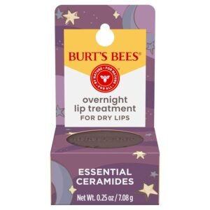 717Seszw2L._SL1500_.jpg Burt's Bees Original Overnight Intensive Lip Treatment, Moisturizing, Restorative, Reduces Fine Lines, Vitamin E, Ceramides Oils, Natural Origin Lip Care, 0.25 Oz.