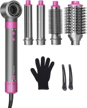 717cGik6XbL._AC_SL1500_.jpg 5 in 1 Hair Dryer Brush WindBlow Magic Styler, 110,000 RPM High-Speed Turbo Blow Dryer Brush, Professional 500 Million Negative Ionic Hair Dryer, Fast Drying for Curling Volumizing Air Styling