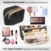 717e0d9ZRzL._AC_SL1500_.jpg Makeup Bag, Large Capacity with Room for Brushes and Mirror, Travel Makeup Organizer, Portable Standing Make Up Case, Waterproof Cosmetic Toiletry Bags with Handle, Color Black