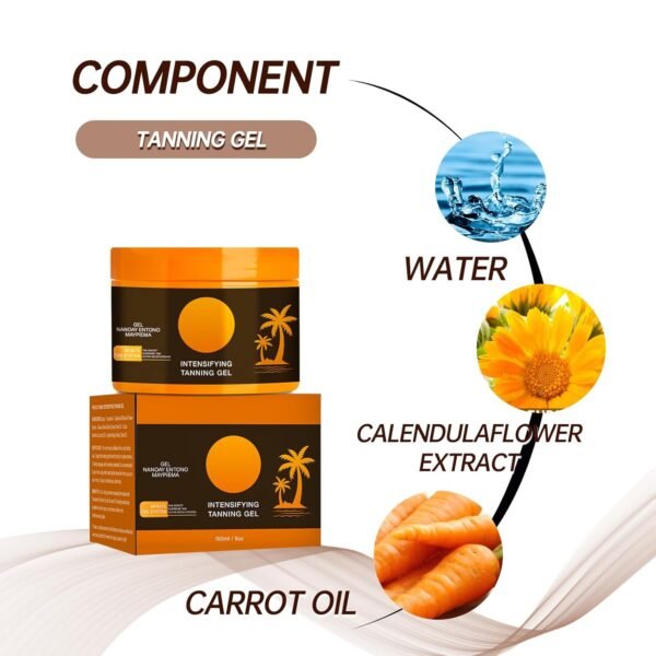 Intensive Tanning Gel, Natural Tanning Accelerator Cream Gel, Hydrating Natural Ingredients for Long Lasting Dark Tan(150g/5.29oz)