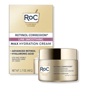 717wAPpsTRL._SL1500_.jpg RoC Retinol Correxion Max Daily Hydration Anti-Aging Face Moisturizer with Hyaluronic Acid, Oil Free Skin Care Cream for Fine Lines, Dark Spots, Post-Acne Scars, 1.7 Ounces (Packaging May Vary)
