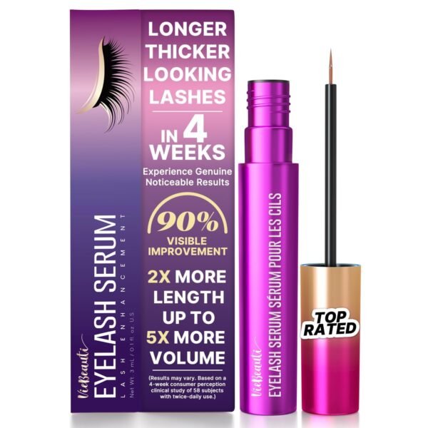 VieBeauti Lash Serum for Eyelash Growth: Eyelash Growth Serum with Advanced Formula to Boost Longer Fuller and Thicker Looking Lashes - Vegan & Cruelty-Free for Sensitive Eyes 3mL