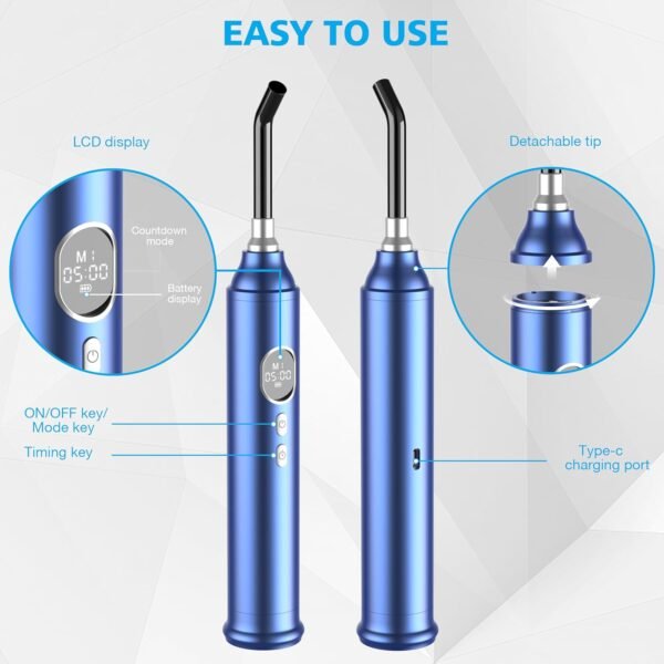 Red Light Therapy with Removable Tip, 2-in-1 Near Infrared & Red Light Therapy for Face Body with Timer and 4 Modes for Pain Relief of Muscles Joints, 660/850/940nm Light Therapy Torch for Travel Home