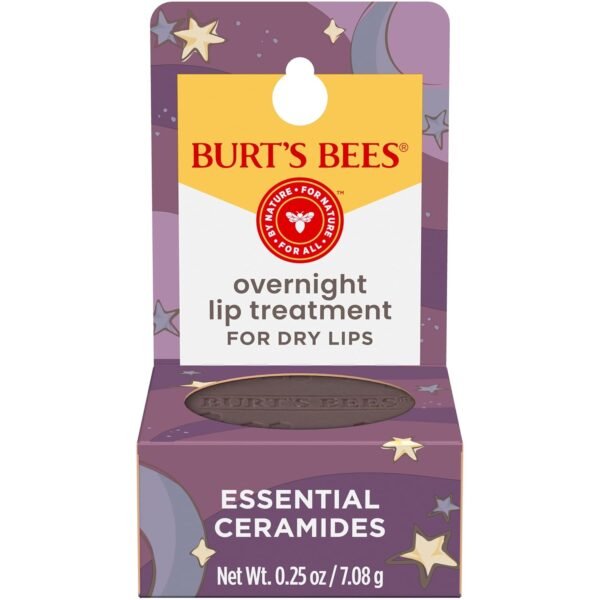 71840QSLnBL._SL1500_.jpg Burt's Bees Original Overnight Intensive Lip Treatment, Moisturizing, Restorative, Reduces Fine Lines, Vitamin E, Ceramides Oils, Natural Origin Lip Care, 0.25 Oz.