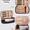 718FJpzJssL._SL1500_.jpg Relavel Makeup Bag, Small Makeup Bag for Women, Travel Cosmetic Bag, 2 Layers Waterproof Makeup Organizer Storage with Makeup Brush Holder, Black