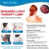 Wolezek Red Light Therapy Lamp with Lamp Holder, 660nm Red and 850nm Near Infrared Combo Wavelength LED Red Light Bulb, Light Therapy Device for Face and Body, Aluminium Shell, E27/E26 Standard
