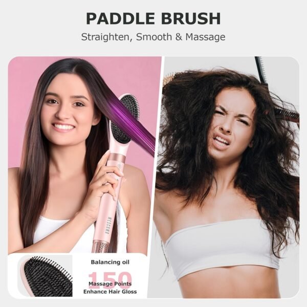 718d5Zf66tL._SL1500_.jpg 5 in 1 Hair Dryer Brush – Fast Blow Dry & Curling Styling Tool for Frizz-Free Volume, Smooth Hair & No Heat Damage – Includes Travel Bag