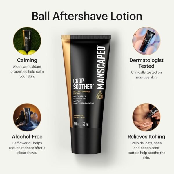 MANSCAPED® Crop Soother™ Groin Grooming Aftershave Lotion - Infused with Aloe, Colloidal Oats, Shea, Cocoa Seed Butter, Safflower Oil for Soothing & Relief