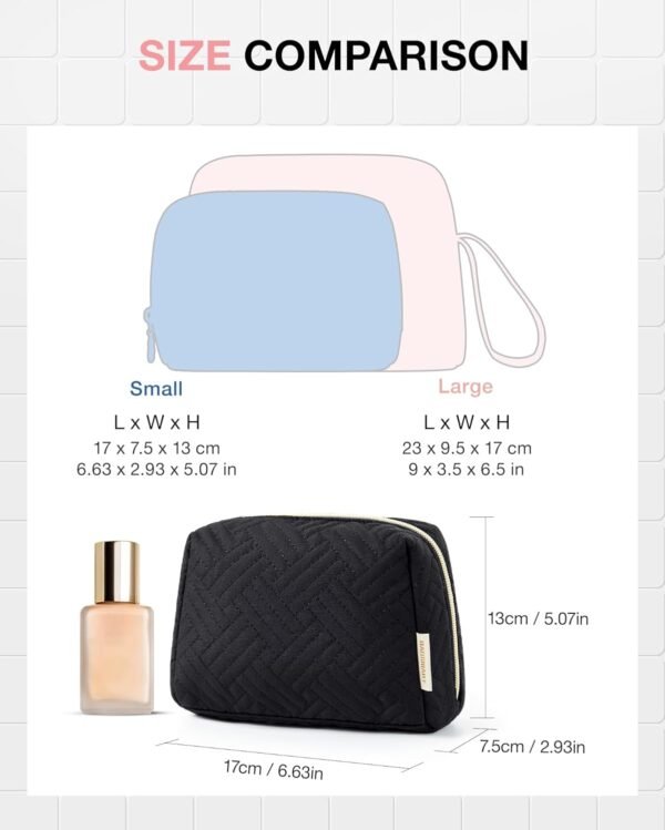 718oPPW4VnL._AC_SL1500_.jpg BAGSMART Small Makeup Bag, Travel Cosmetic Bag Make Up Pouch Small Travel Zipper Pouch,Water-resistant Toiletry Bag,Makeup Organizer Bag for Women,Black