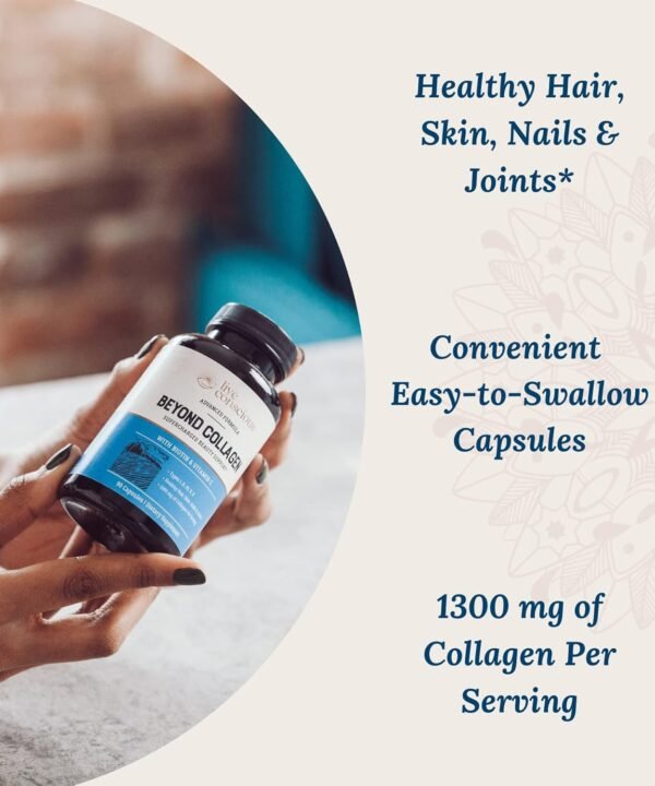 718tRVh4LtL._AC_SL1500_.jpg Live Conscious Beyond Collagen Multi Collagen Capsules - Types I, II, III, V & X - Hydrolyzed Blend with Biotin & Vitamin C for Hair, Skin, Nails 90 Capsules