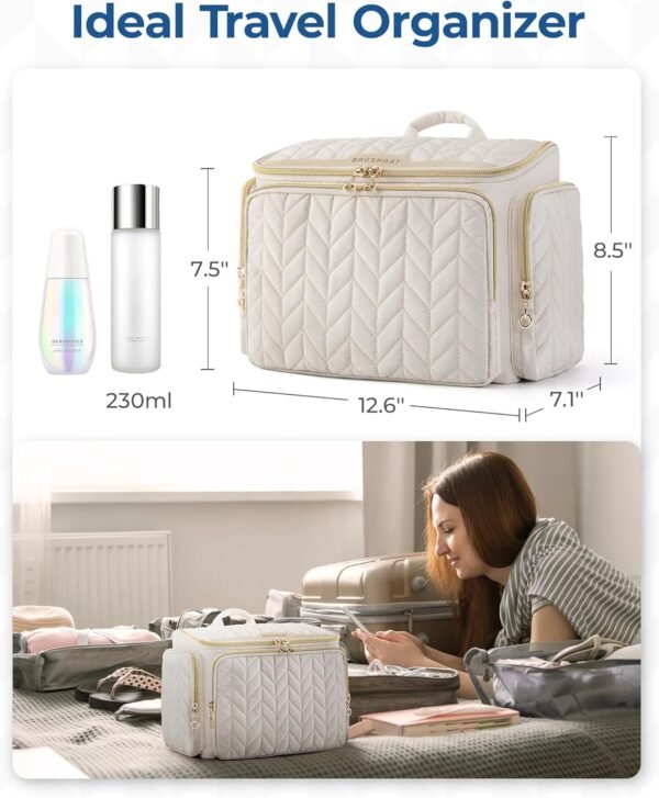 718uGKMiIHL._AC_SL1500_.jpg BAGSMART Travel Toiletry Bag, Large Wide-open Travel Bag for Toiletries, Makeup Cosmetic Travel Bag with Handle-Black