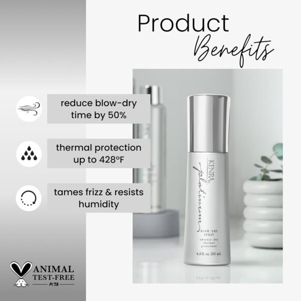 Kenra Platinum Blow-Dry Spray | Time-Saving Heat Protectant | Detangles, Smooths, and Softens | Eliminates Frizz & Resists Humidity | Medium To Coarse Hair