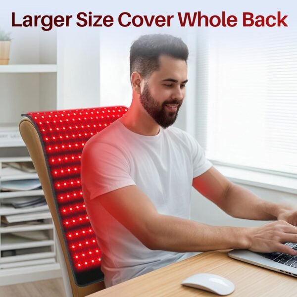 Comfytemp 24'' x 17'' Large Red Light Therapy Pad for Body, 320 LEDs FSA HSA Eligible Near Infrared Light Therapy Pad, 48W Light Wrap for Back Waist Joint Muscle Pain Relief, 660nm & 850nm