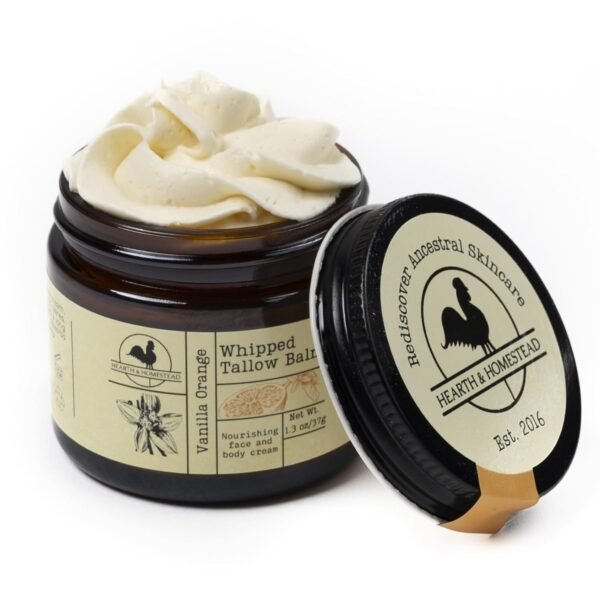 7191Zx-XBCL._SL1500_.jpg Handmade Whipped Tallow Balm (Vanilla Orange) - Organic Body Butter with Infused Olive Oil, for Eczema, Rosacea, Baby - 1.3 oz