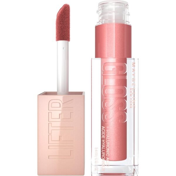 7196JMyjllL._SL1500_.jpg Maybelline Lifter Gloss, Hydrating Lip Gloss with Hyaluronic Acid, Moon, Nude Pink, 0.18 Ounce