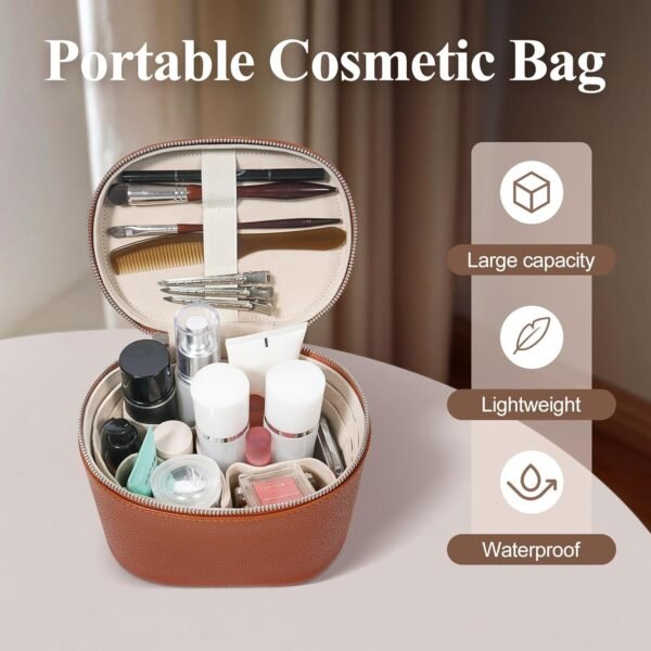 719LdHzAYRL._AC_SL1500_.jpg Makeup Bag, Travel Make up Case with Compartments and Handle, Portable Cosmetic Organizer Bags,Toiletry Bag for Women