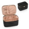 OCHEAL Makeup Bag, Portable Cosmetic Bag, Large Capacity Travel Makeup Case Organizer, Black For Women Toiletry Bag for Girls Traveling With Handle and Divider
