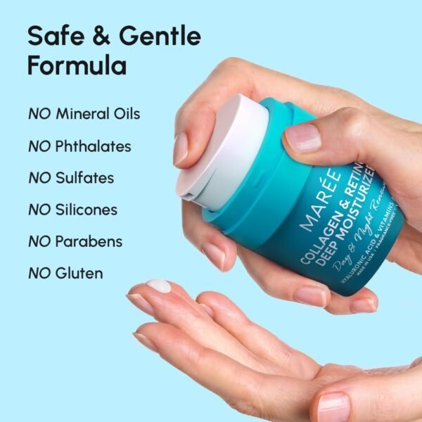 MAREE Face Moisturizer Retinol Cream for Face - Wrinkle Cream for Women - Facial Moisturizer with Collagen - Crema Hidratante Para la Cara for Skin Tightening